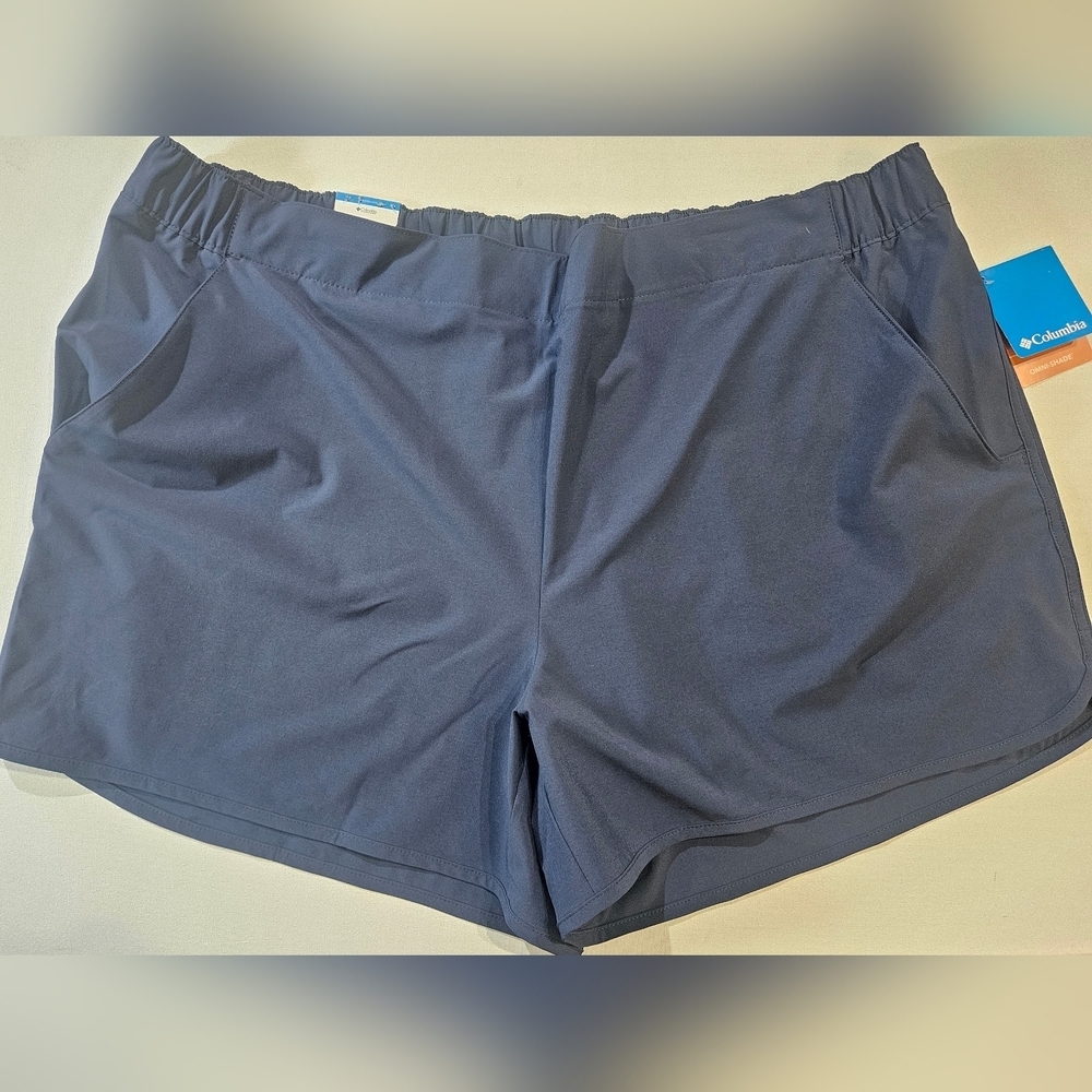 Columbia Shorts Womens 3X Blue Omni Shade‎ UPF Sun Protection Outdoor Activewear